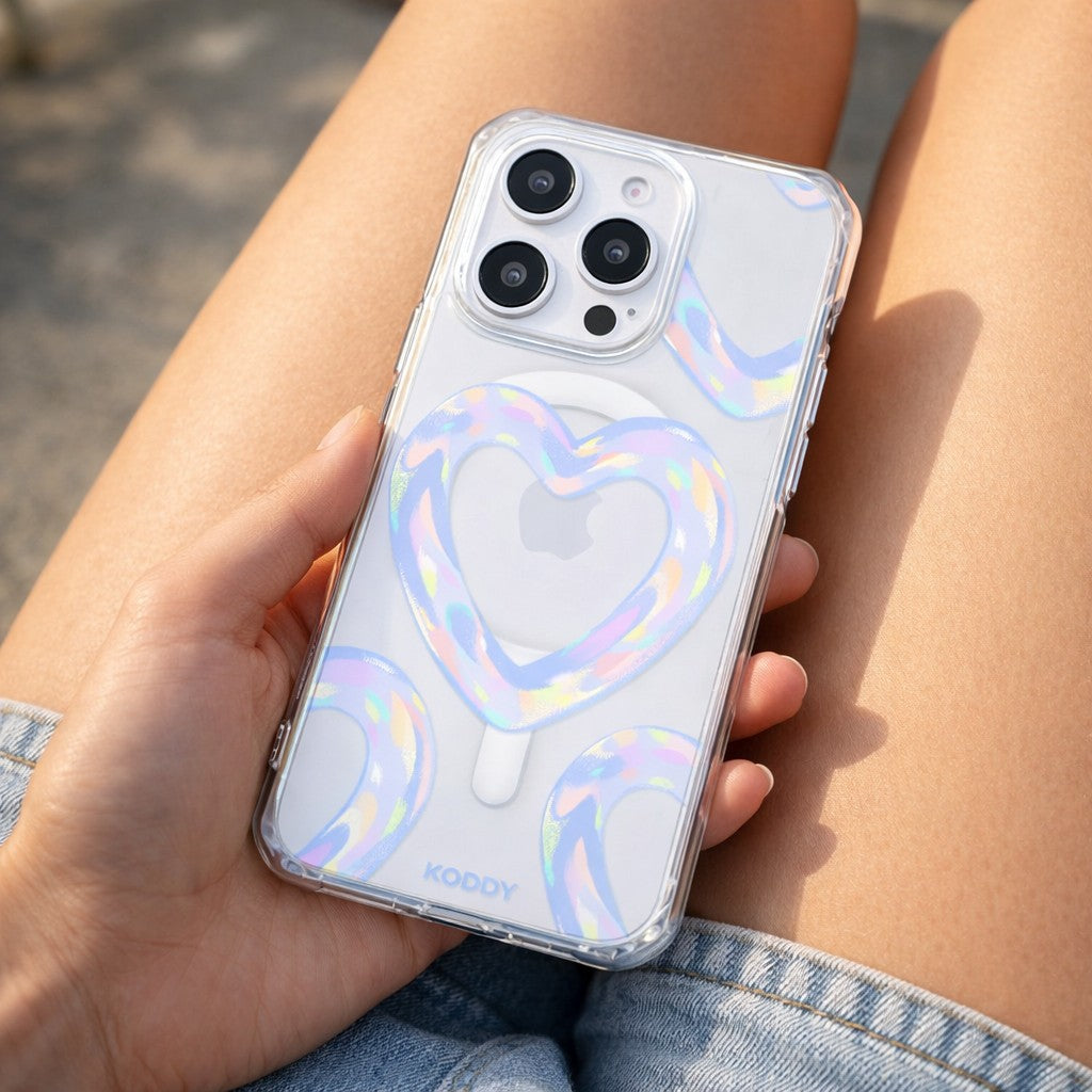 Blue Bubble Pattern Hearts Phone Case-KODDY aesthetic iphone case UK