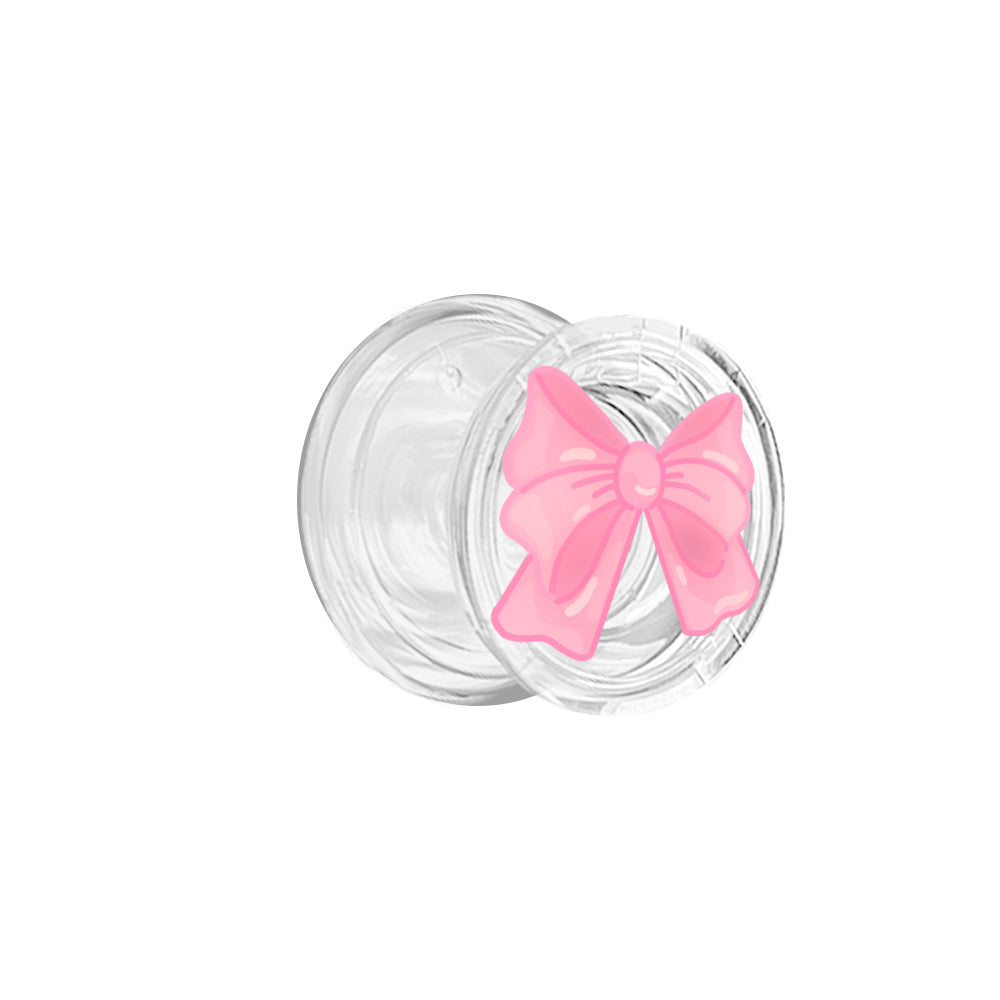 Cute Pink Fluffy Ribbon Phone Grip