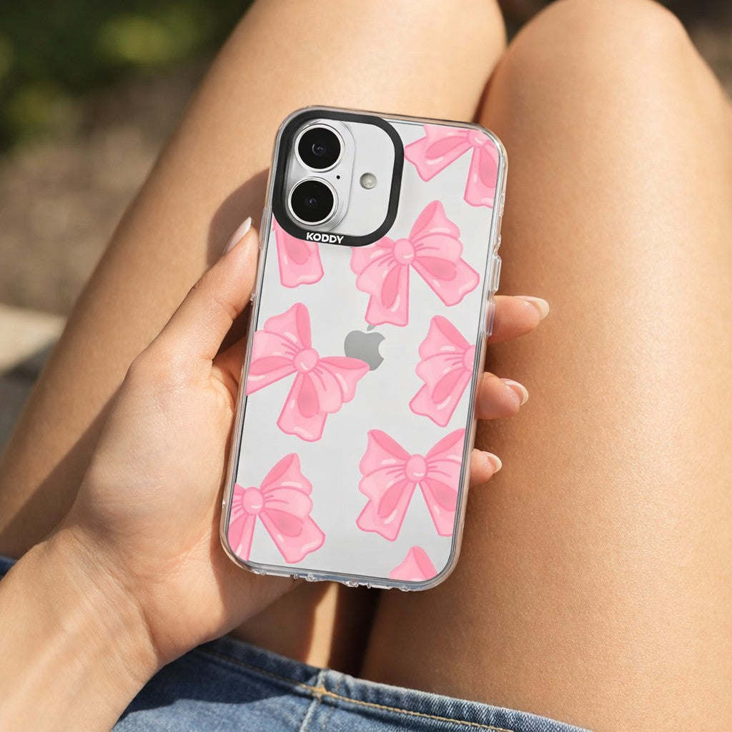 Cute Pink Fluffy Ribbon Bows iPhone Case