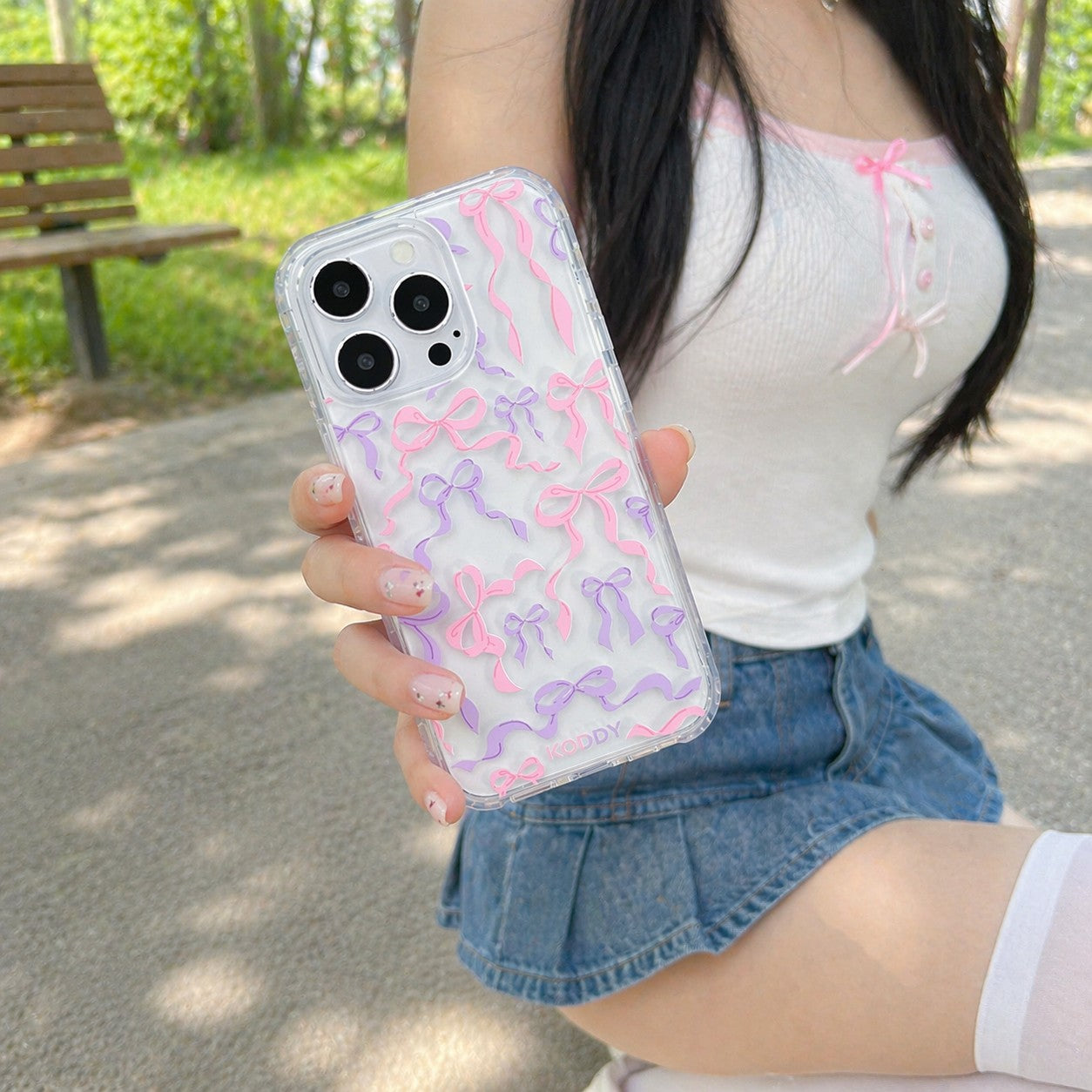 Lilac Pink Ribbon Bows Phone Case
