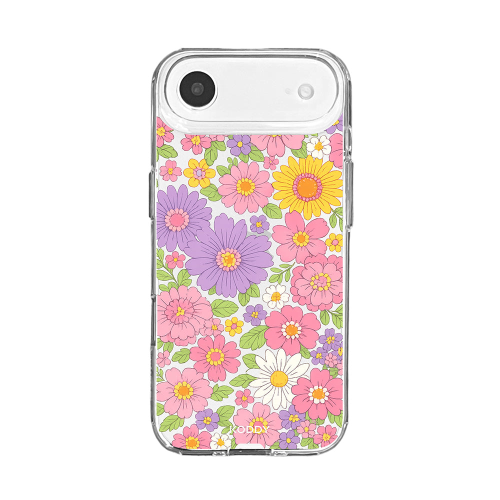 Pastel Floral Garden Clear Phone Case