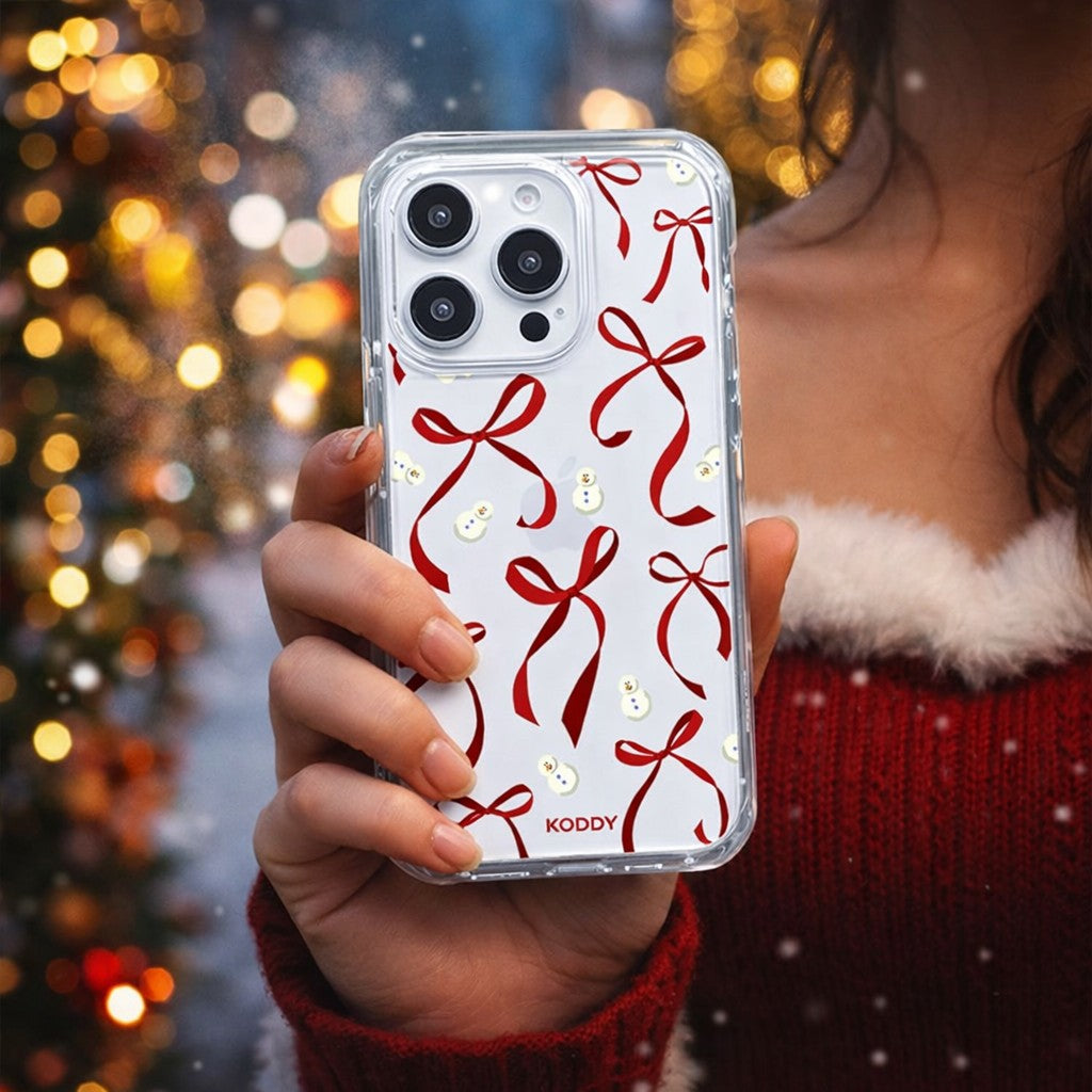 Petite Red Bows and Snowmen Phone Case-KODDY aesthetic iphone case UK