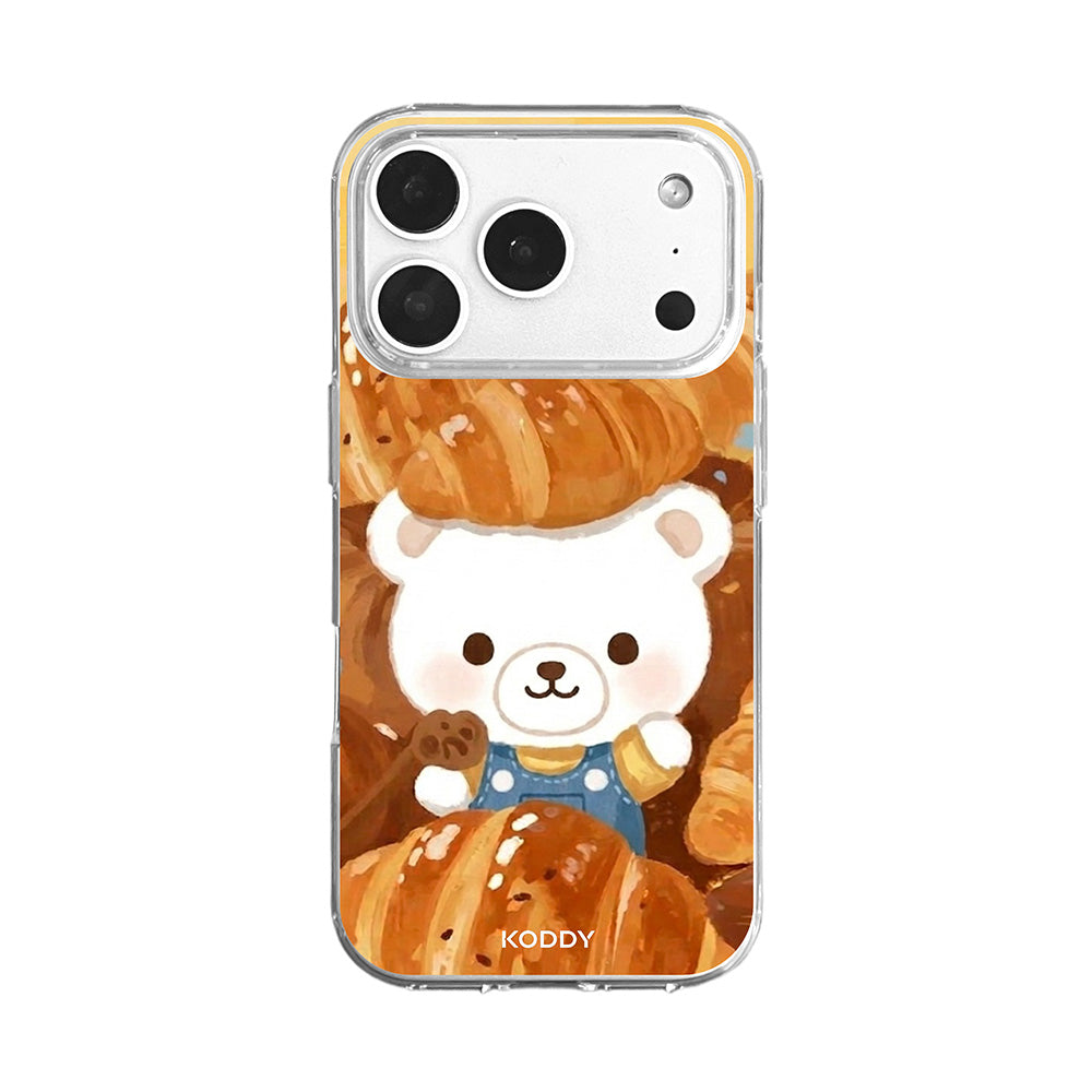 Teddy Bear Croissant Bakery Aesthetic Phone Case