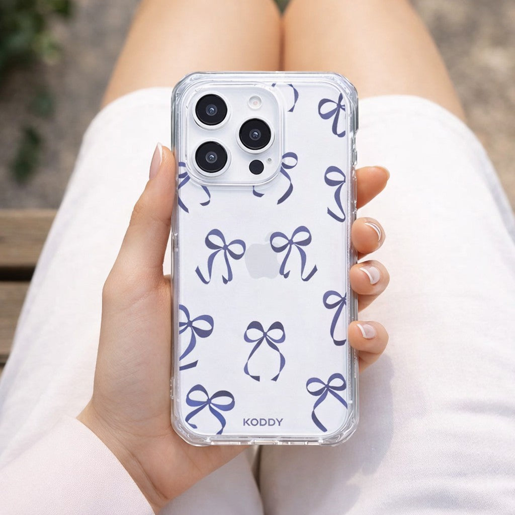Violet Ribbon Bows Phone Case-KODDY aesthetic iphone case UK