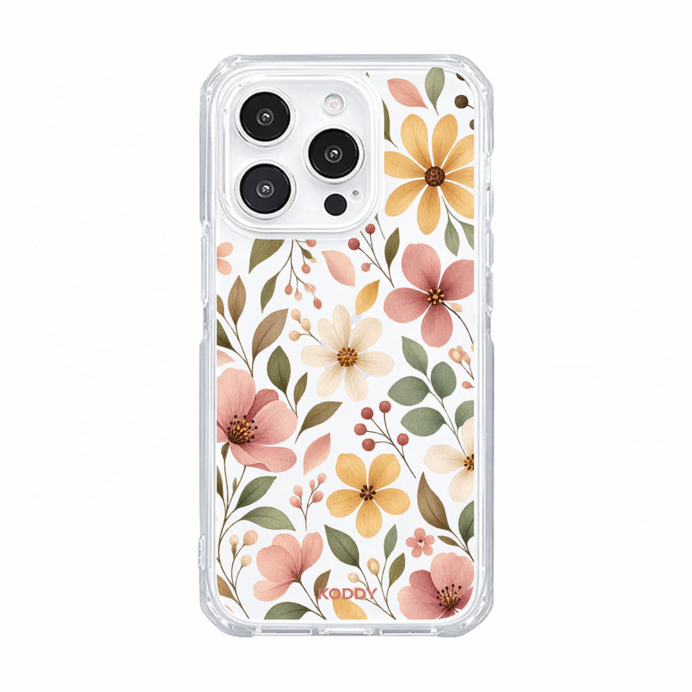 Warm Botanical Floral Clear Phone Case