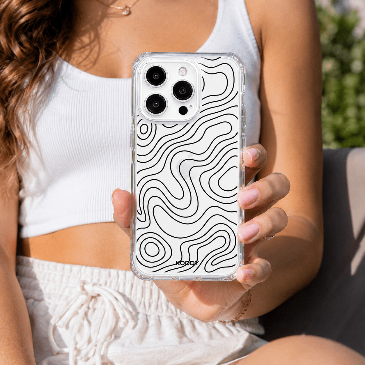 Abstract Topographic Wave Clear Phone Case-KODDY aesthetic iphone case UK