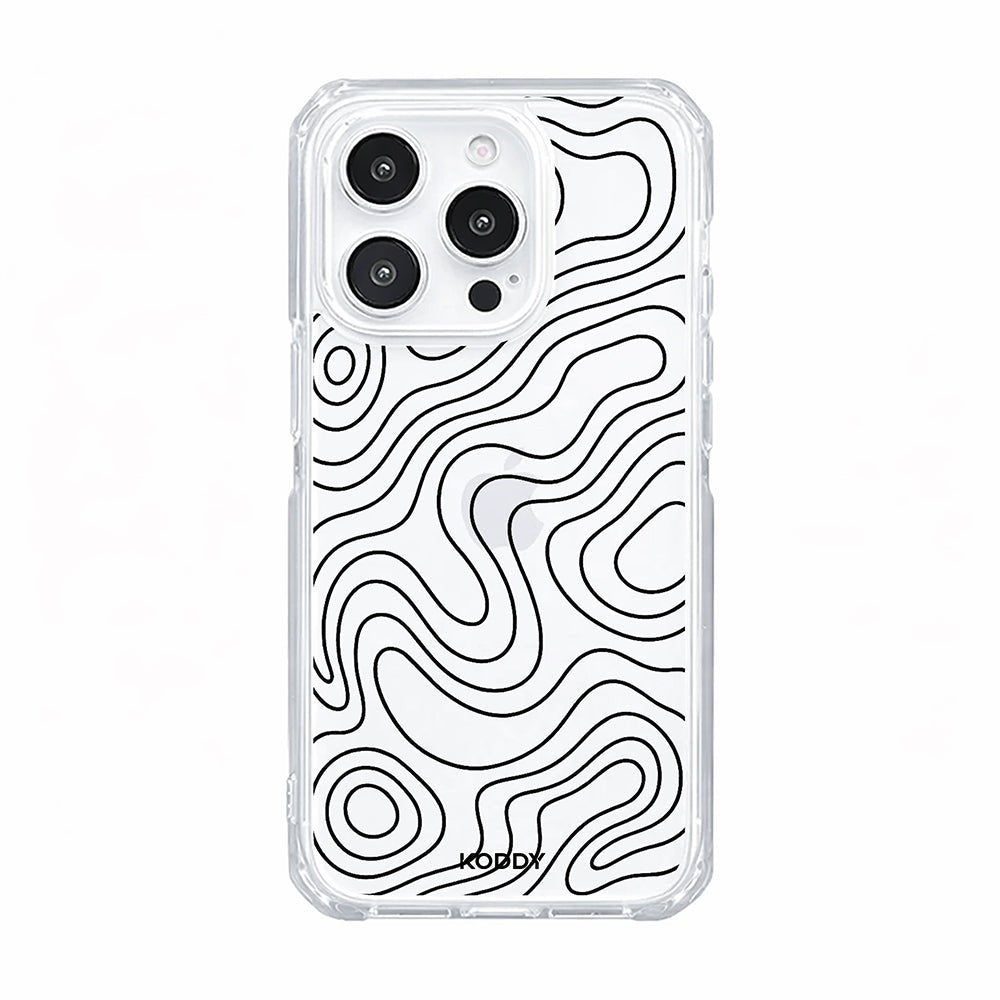 Abstract Topographic Wave Clear Phone Case