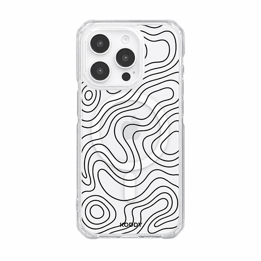 Abstract Topographic Wave Clear Phone Case