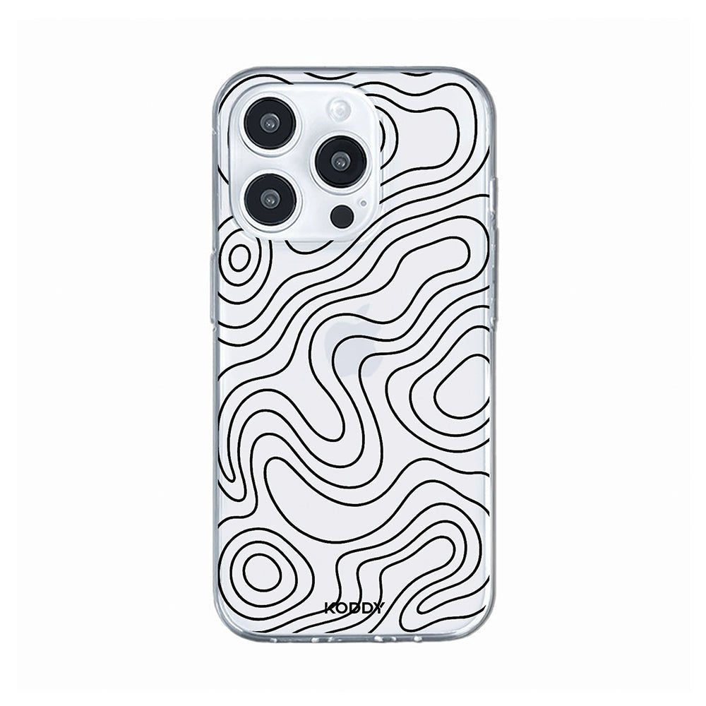 Abstract Topographic Wave Clear Phone Case