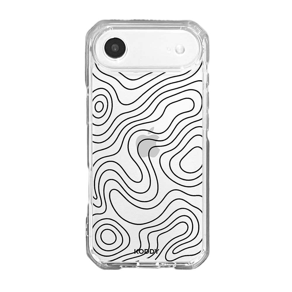 Abstract Topographic Wave Clear Phone Case