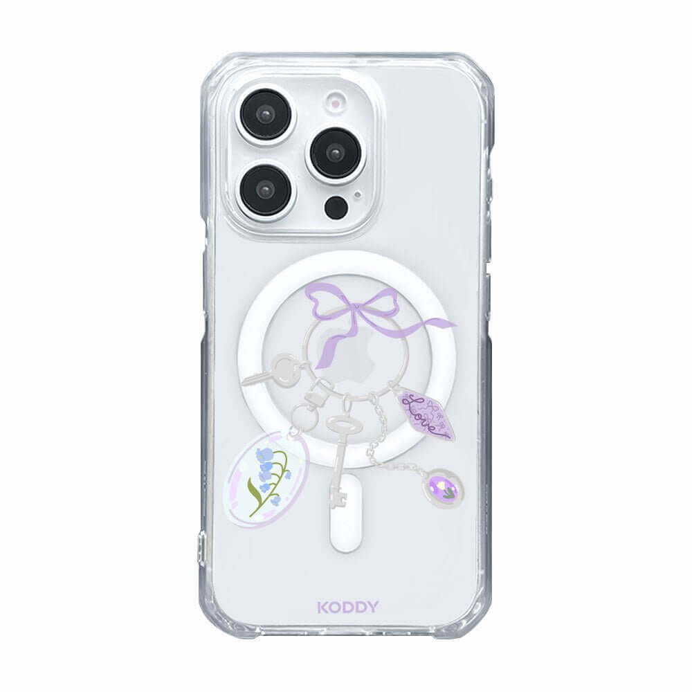 Antique Sliver Purple Keyring Phone Case-KODDY aesthetic iphone case UK