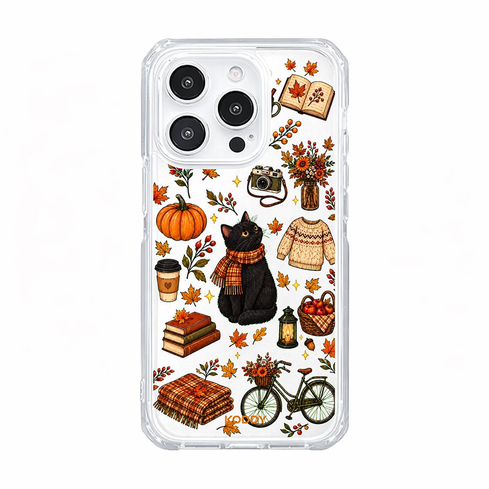 Autumn Black Cat Aesthetic Phone Case