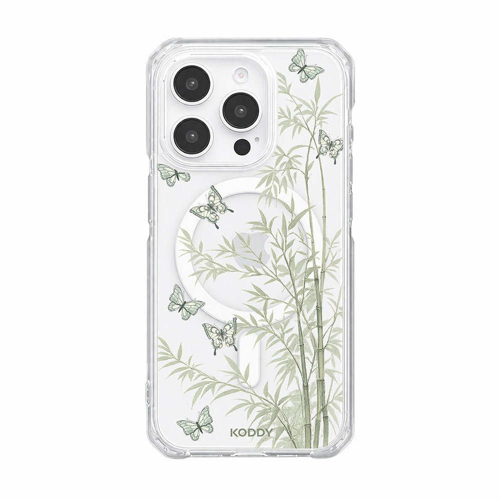 Bamboo Butterfly Korean Watercolor Clear Phone Case-KODDY aesthetic iphone case UK