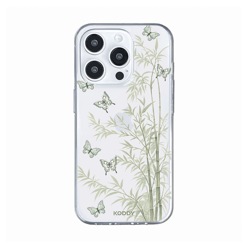 Bamboo Butterfly Korean Watercolor Clear Phone Case-KODDY aesthetic iphone case UK
