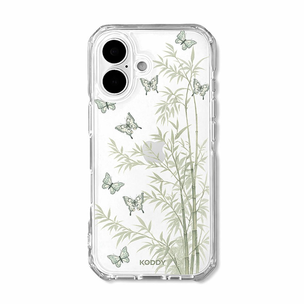 Bamboo Butterfly Korean Watercolor Clear Phone Case-KODDY aesthetic iphone case UK