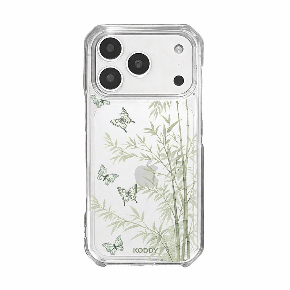 Bamboo Butterfly Korean Watercolor Clear Phone Case-KODDY aesthetic iphone case UK