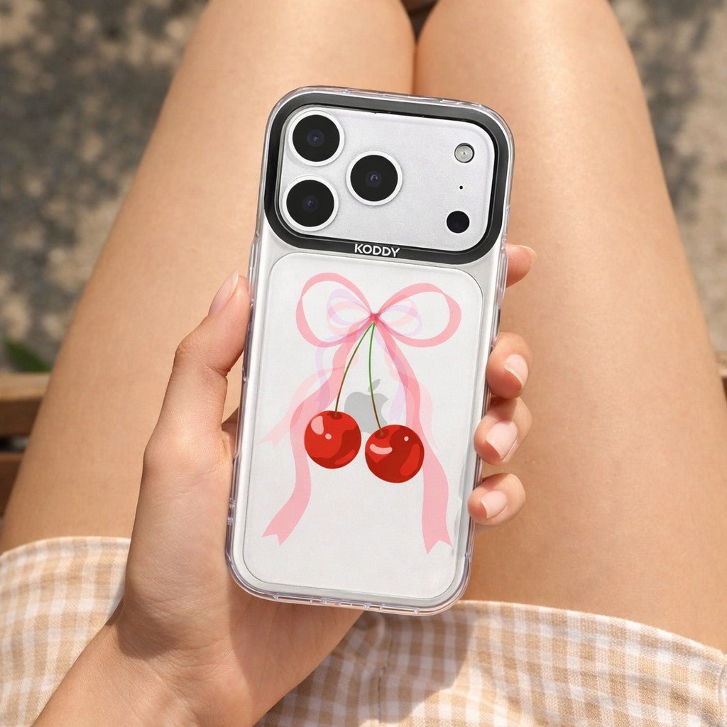Big Cherry Ribbon iPhone Case - KODDY aesthetic iphone case UK