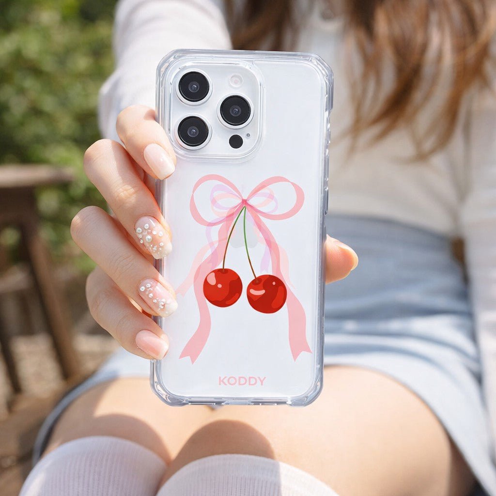 Big Cherry Ribbon Phone Case - KODDY aesthetic iphone case UK