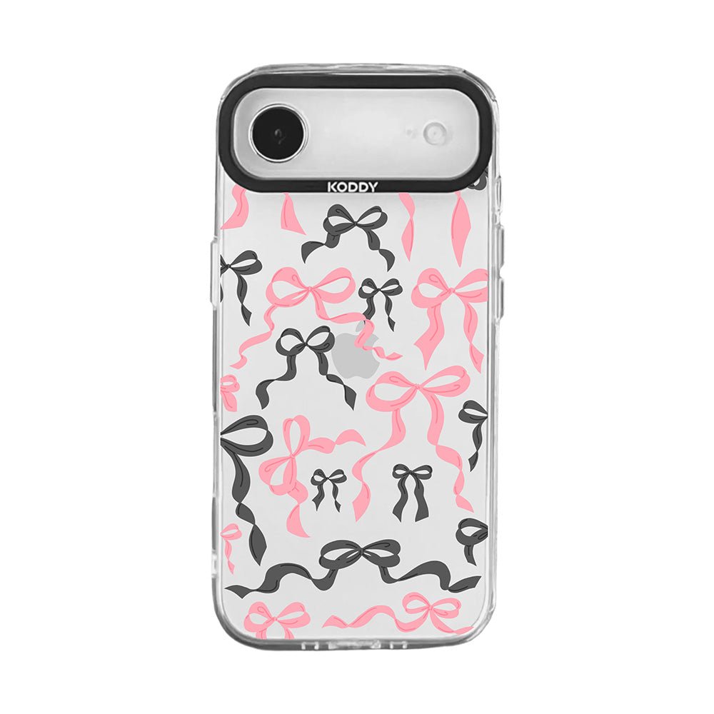 Black Pink Ribbon Bows iPhone Case