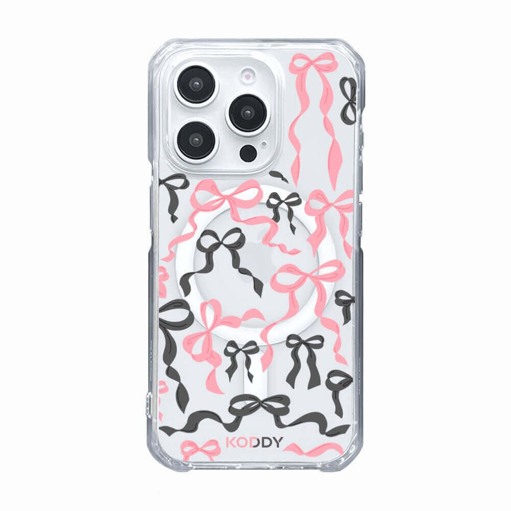Black Pink Ribbon Bows Phone Case