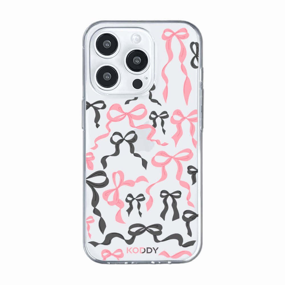 Black Pink Ribbon Bows Phone Case
