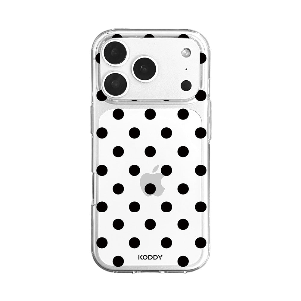 Black Polka Dot Bold Phone Case - KODDY