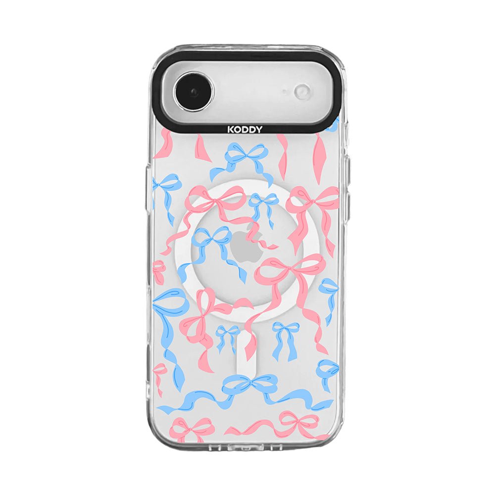 Blue and Pink Ribbon Bows iPhone Case
