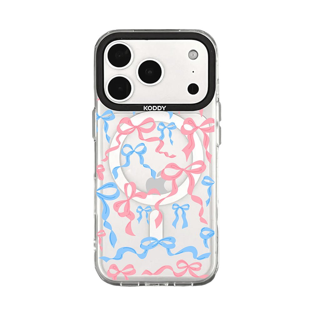 Blue and Pink Ribbon Bows iPhone Case
