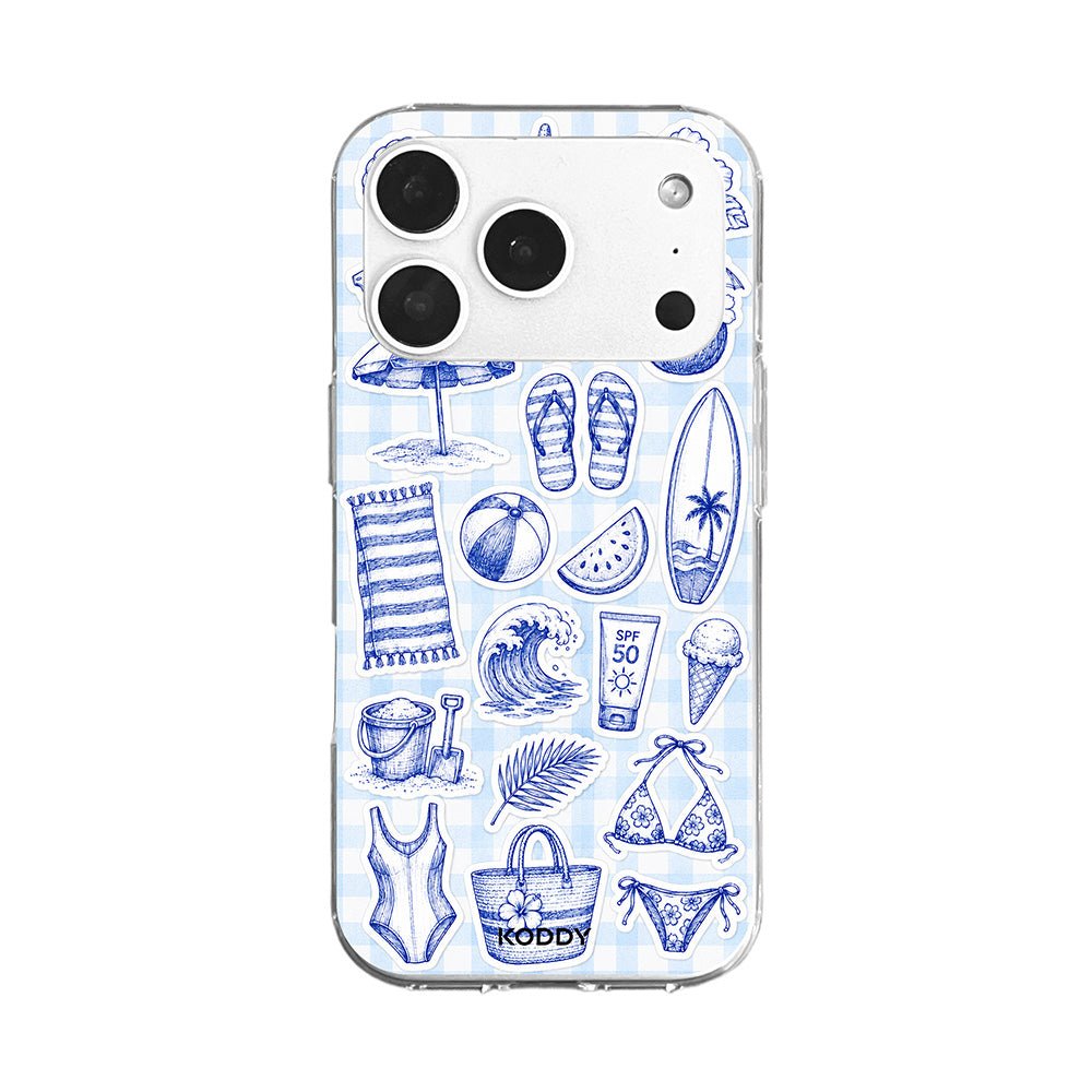 Blue Beach Sketch Phone Case-KODDY aesthetic iphone case UK