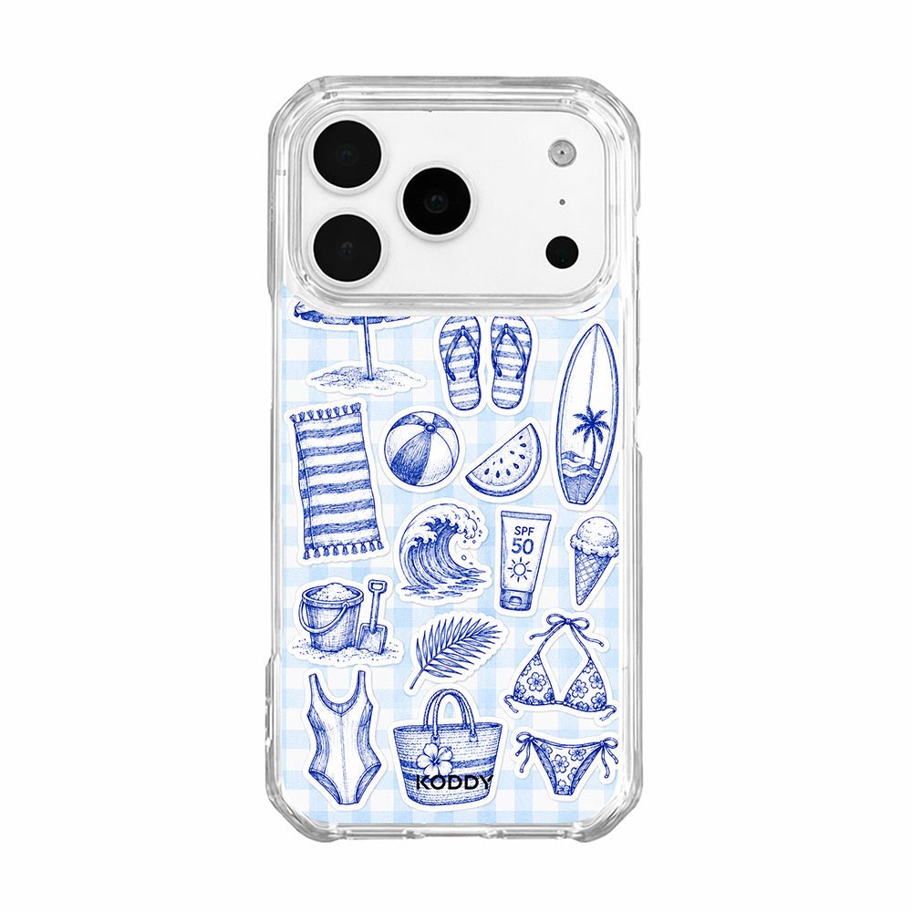 Blue Beach Sketch Phone Case-KODDY aesthetic iphone case UK