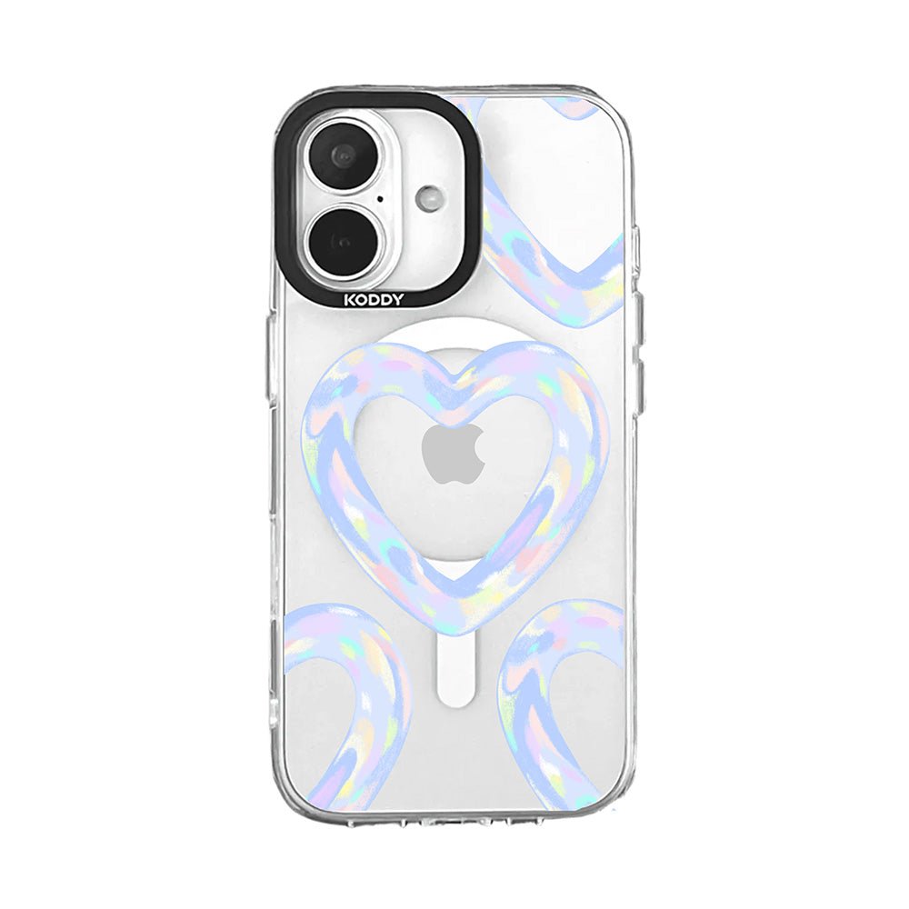 Blue Bubble Pattern Hearts iPhone Case - KODDY