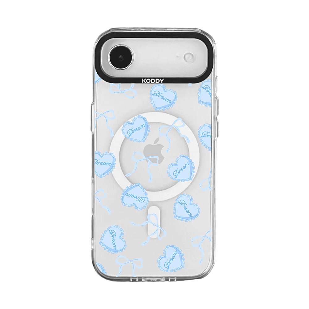 Blue Dream Heart Cushion and Ribbon iPhone Case