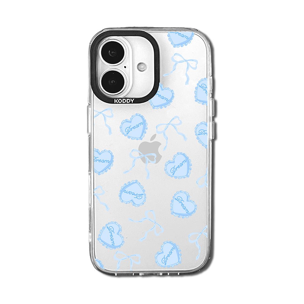 Blue Dream Heart Cushion and Ribbon iPhone Case