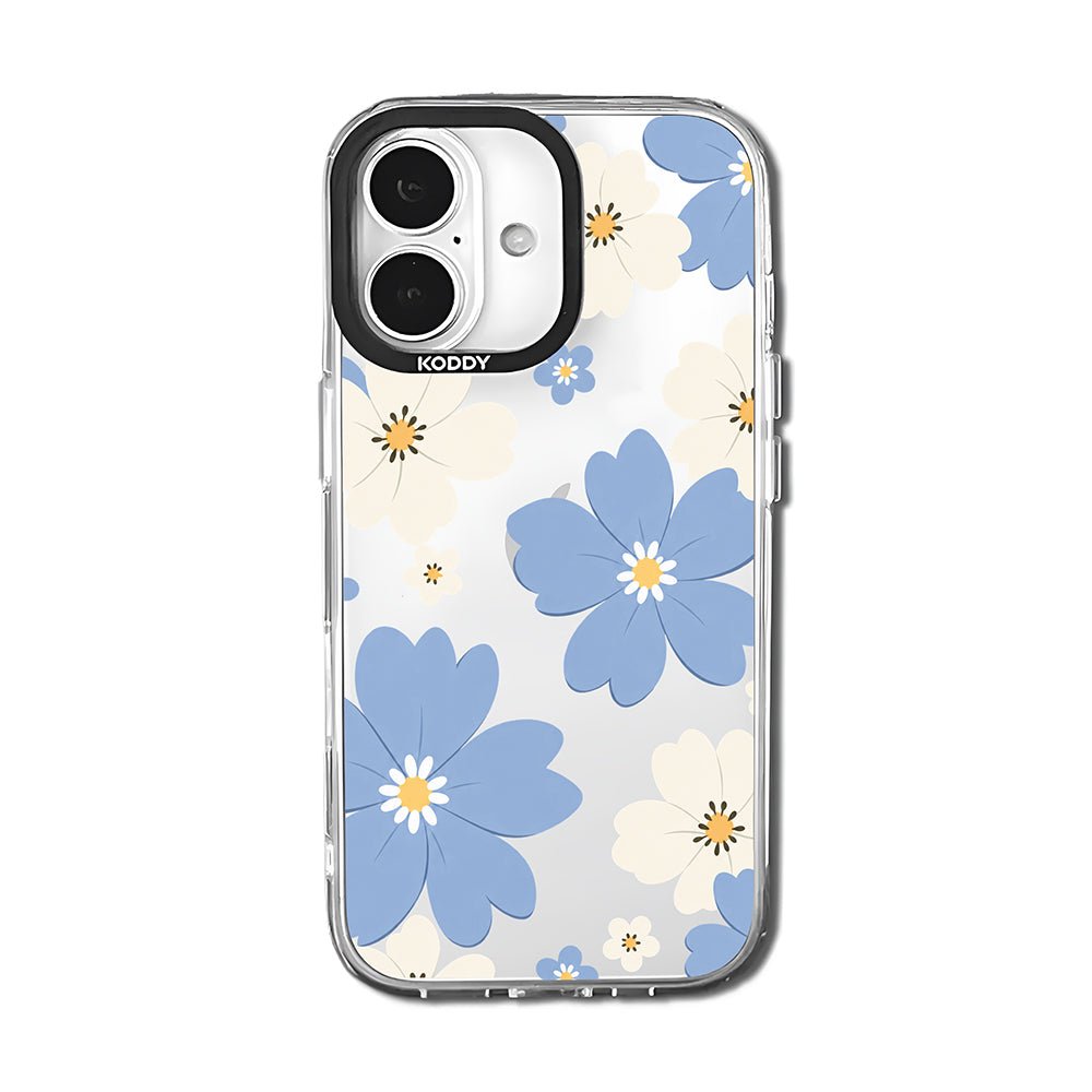 Blue Floral Aesthetic Clear iPhone Case