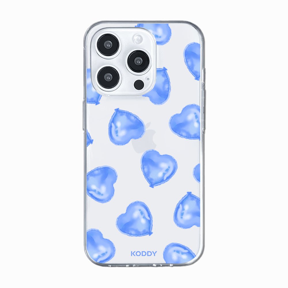 Blue Heart Balloons Phone Case