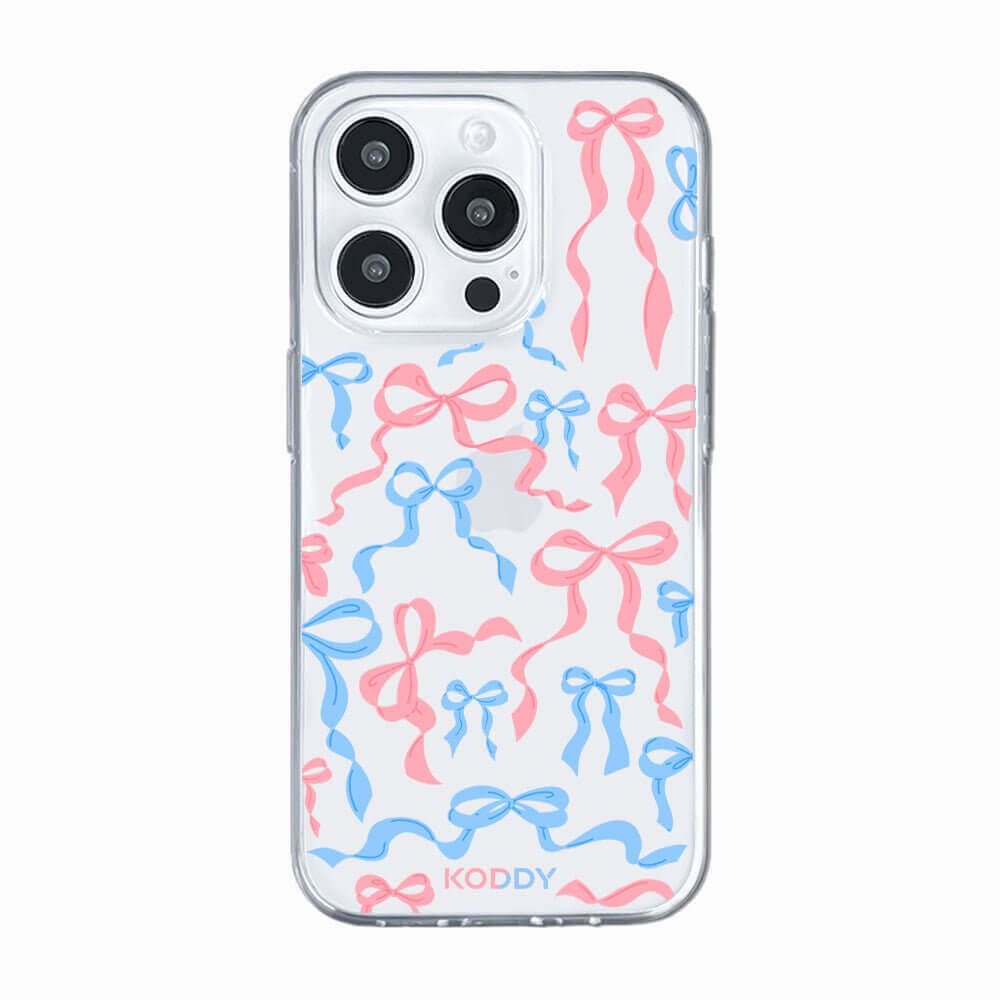 Blue Pink Ribbon Bows Phone Case