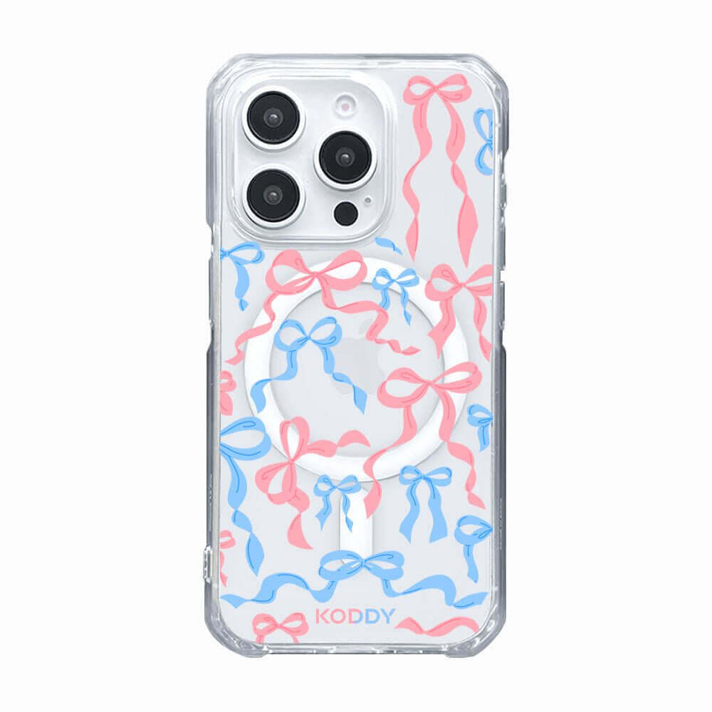 Blue Pink Ribbon Bows Phone Case