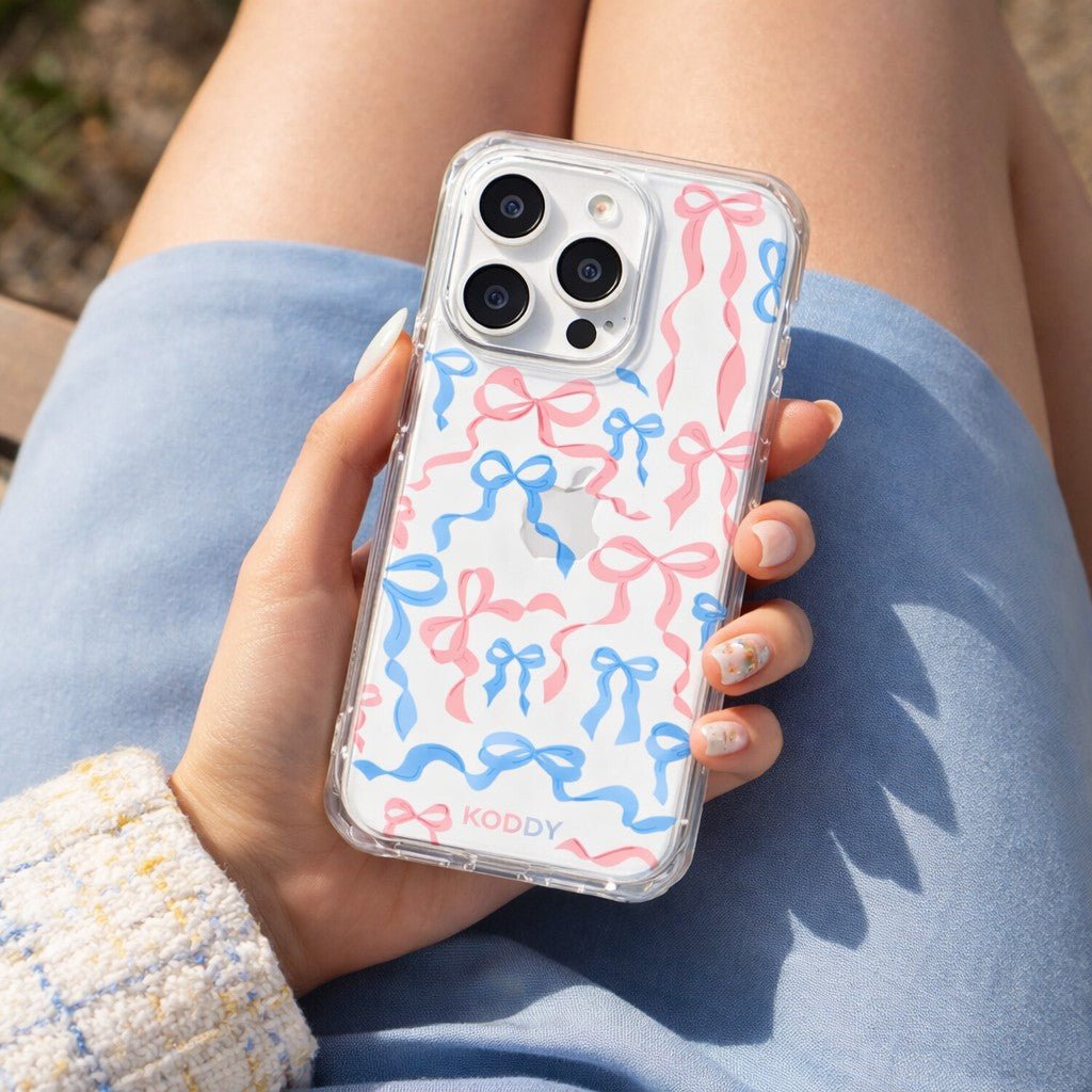 Blue Pink Ribbon Bows Phone Case - KODDYaesthetic iphone case UK