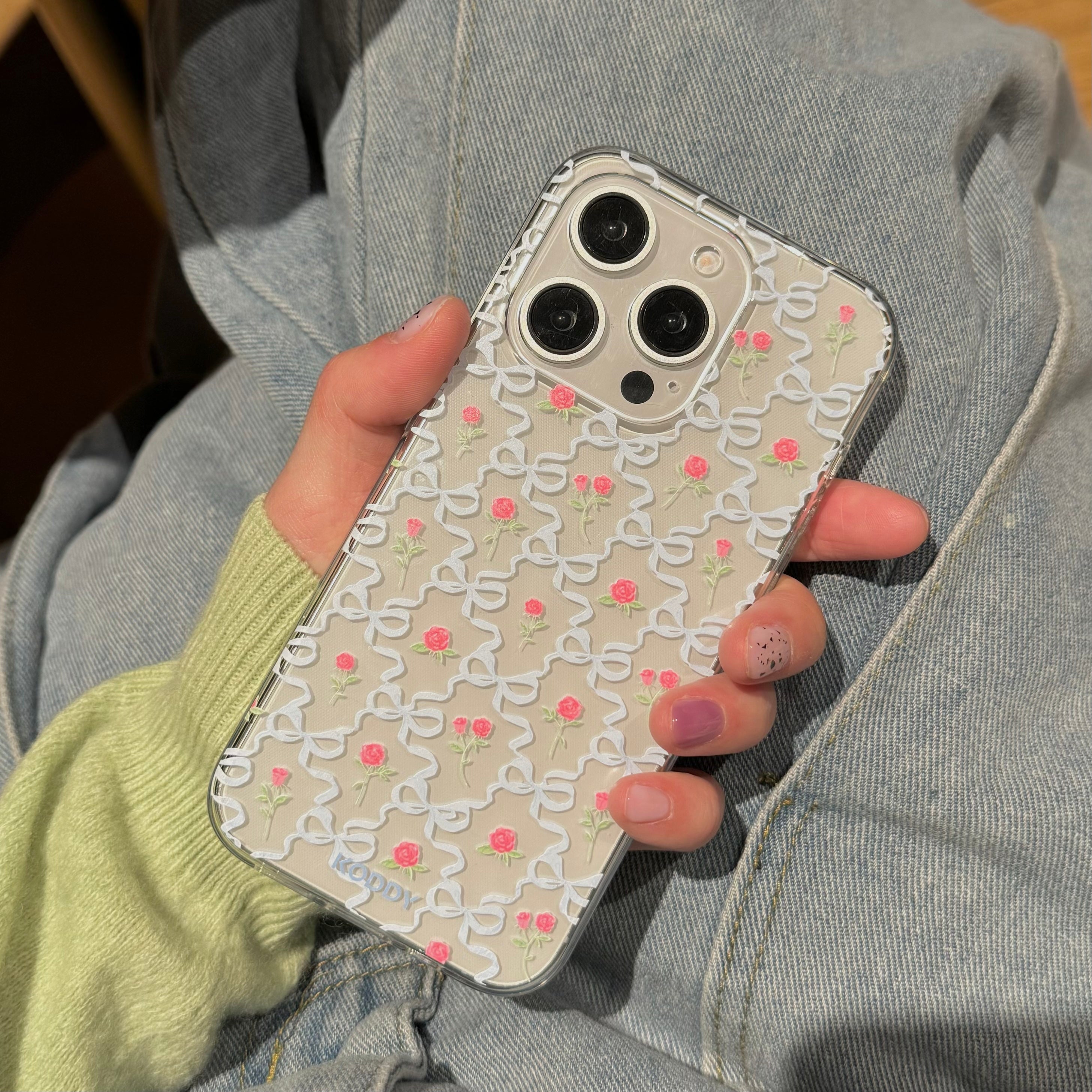 Blue Ribbon And Rose Phone Case