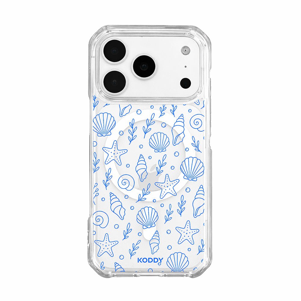 Blue Shell and Starfish Clear Phone Case-KODDY aesthetic iphone case UK