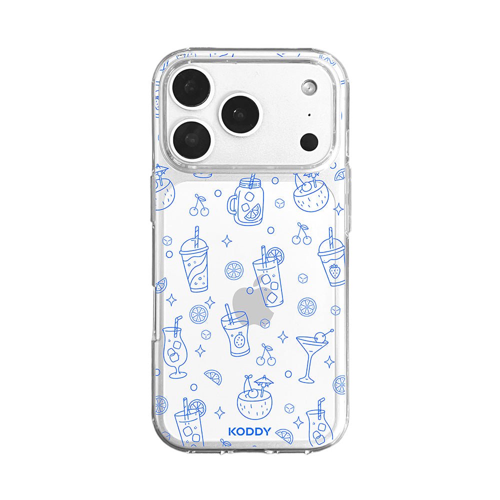 Blue Summer Drinks Clear Phone Case-KODDY aesthetic iphone case UK