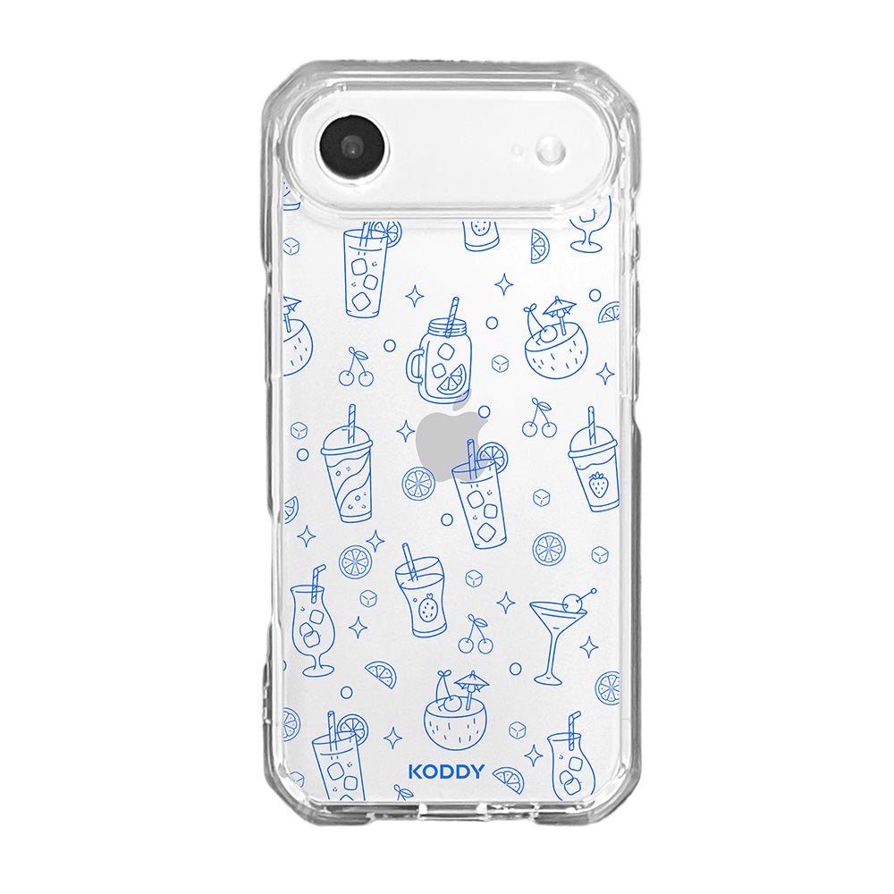 Blue Summer Drinks Clear Phone Case-KODDY aesthetic iphone case UK