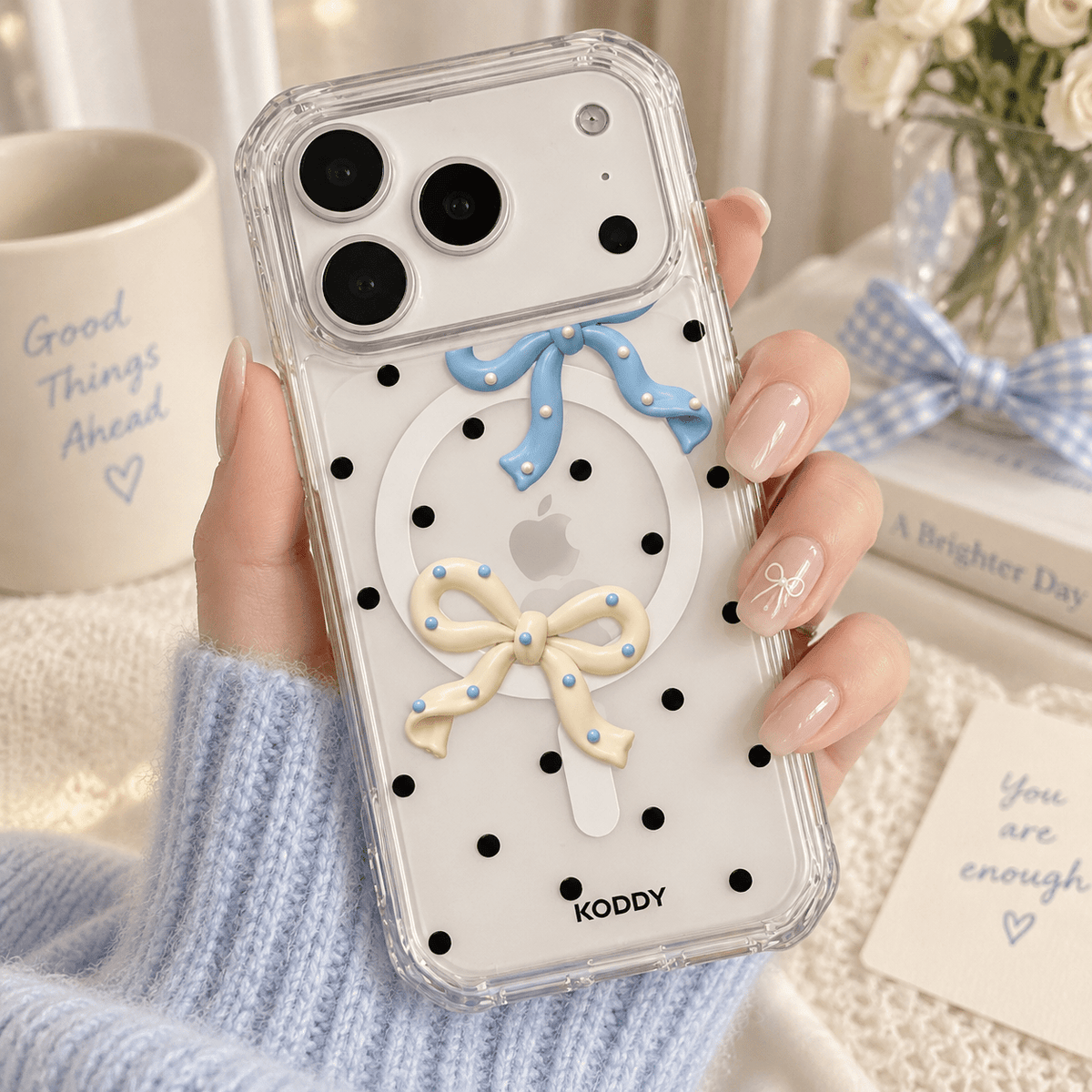 Bow & Polka Dot Aesthetic Phone Case-KODDY aesthetic iphone case UK