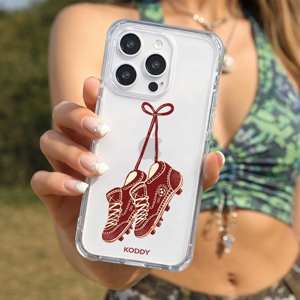 Burgundy Football Trainers Phone Case - KODDY aesthetic iphone case UK