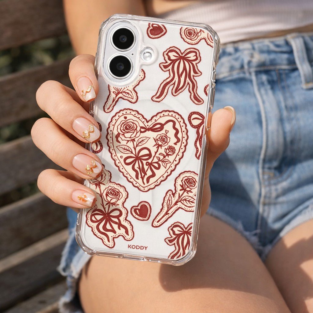Burgundy Lace Phone Case - KODDY aesthetic iphone case UK