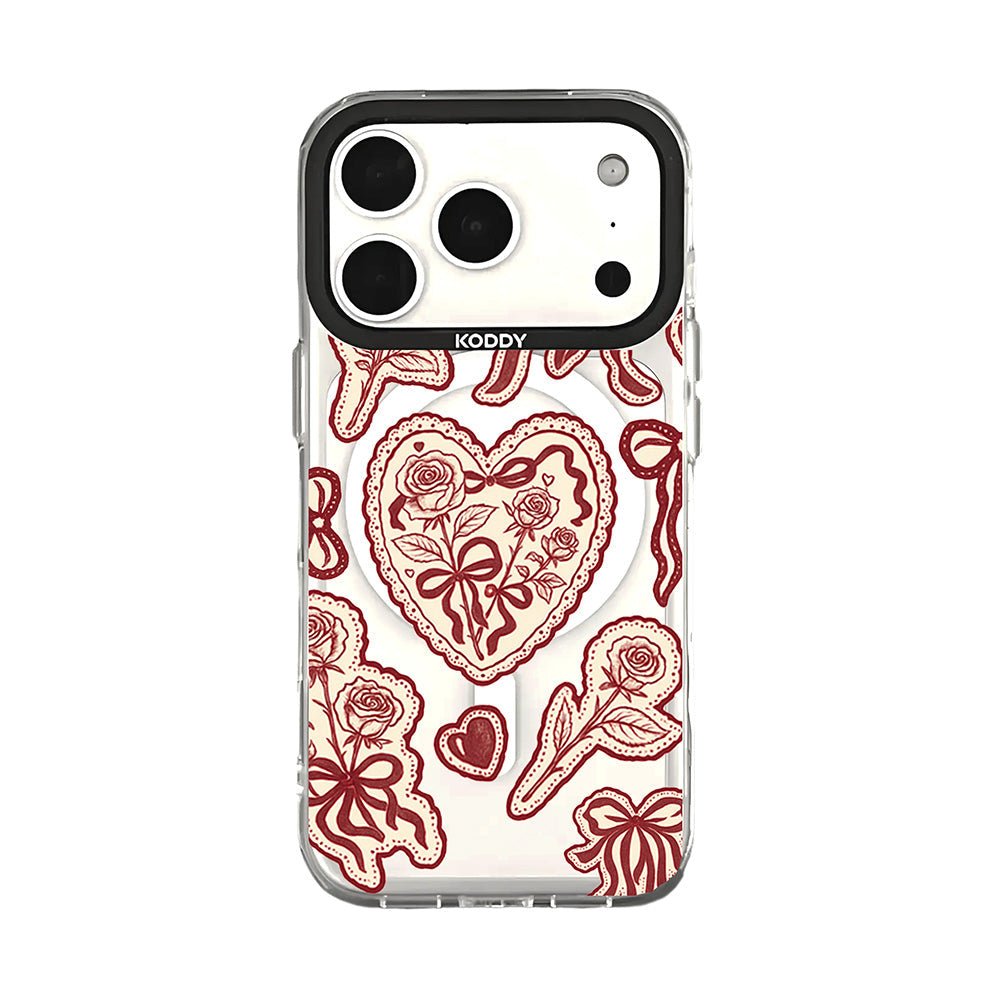 Burgundy Lace Protective iPhone Case - KODDY
