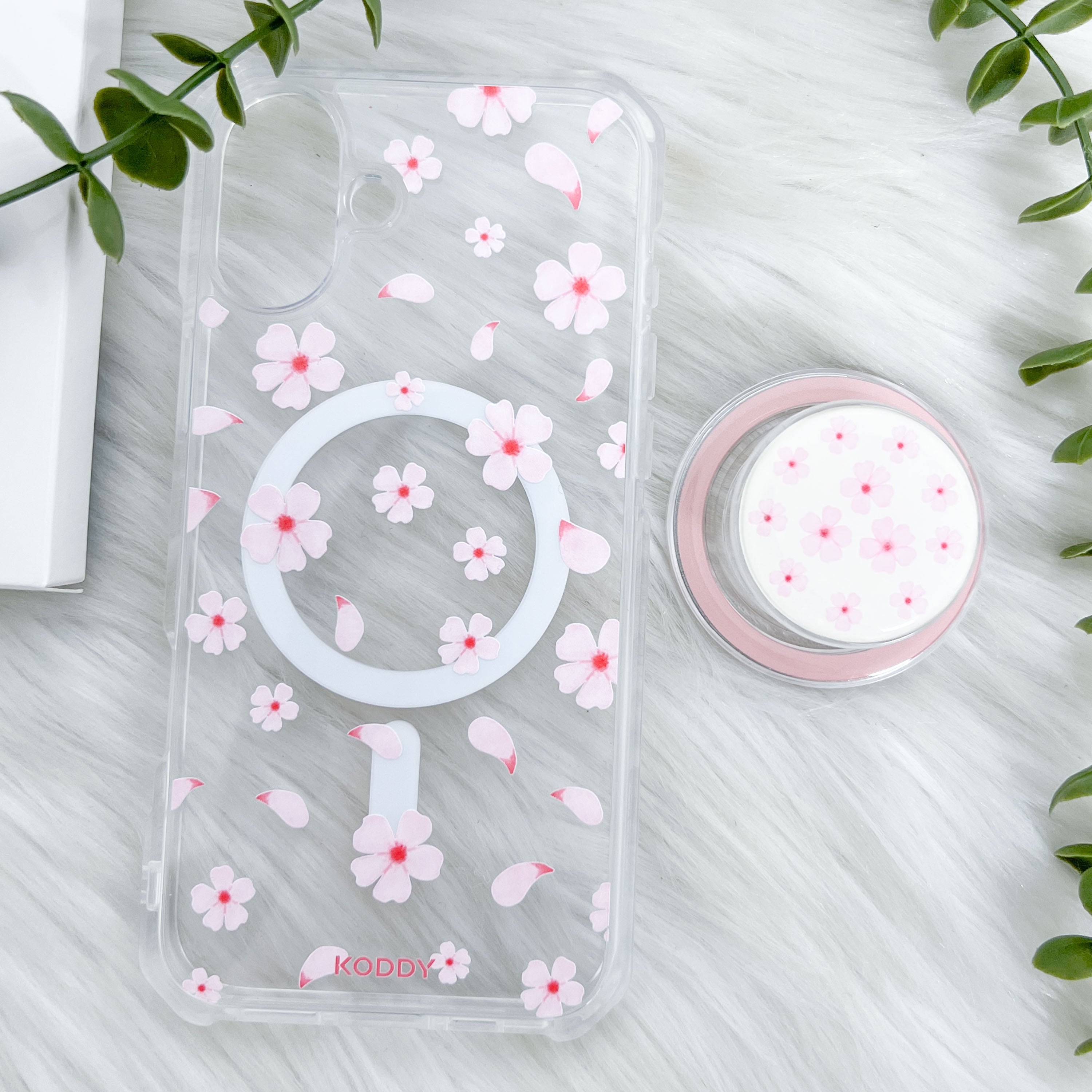 Cherry Blossom Phone Case and Phone Grip Bundle - KODDY aesthetic iphone case UK