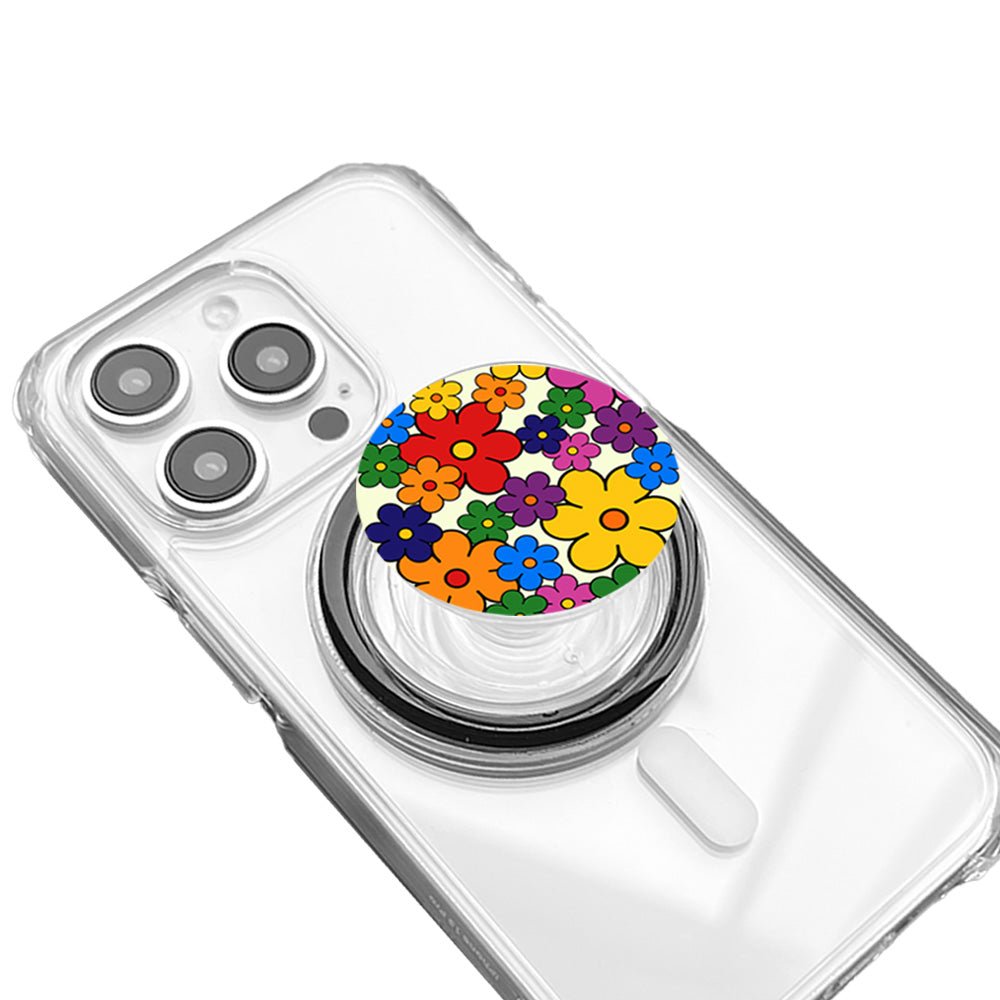 Colorful Retro Pop Flower Pattern Phone Grip - KODDY