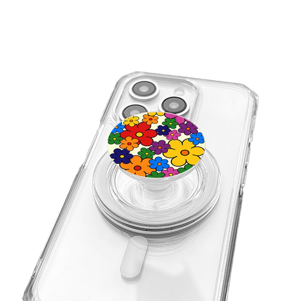 Colorful Retro Pop Flower Pattern Phone Grip - KODDY