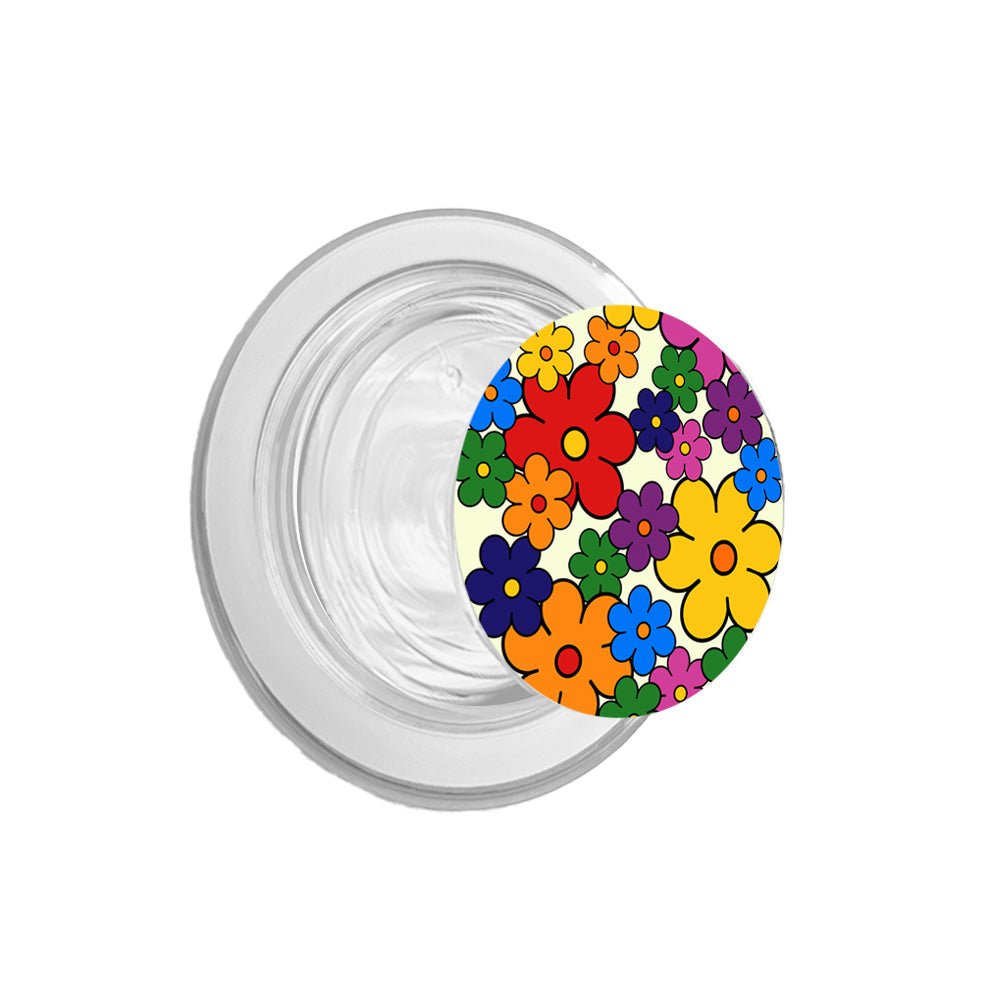 Colorful Retro Pop Flower Pattern Phone Grip